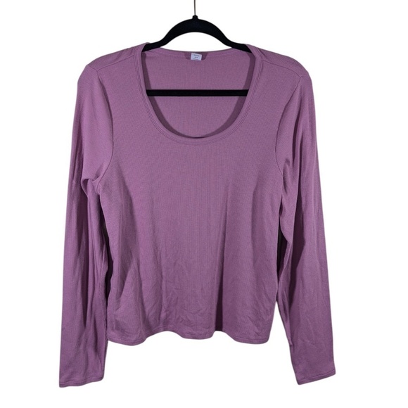 Old Navy Pink Ribbed Long Sleeve Stretch Top Size XL - Picture 1 of 4